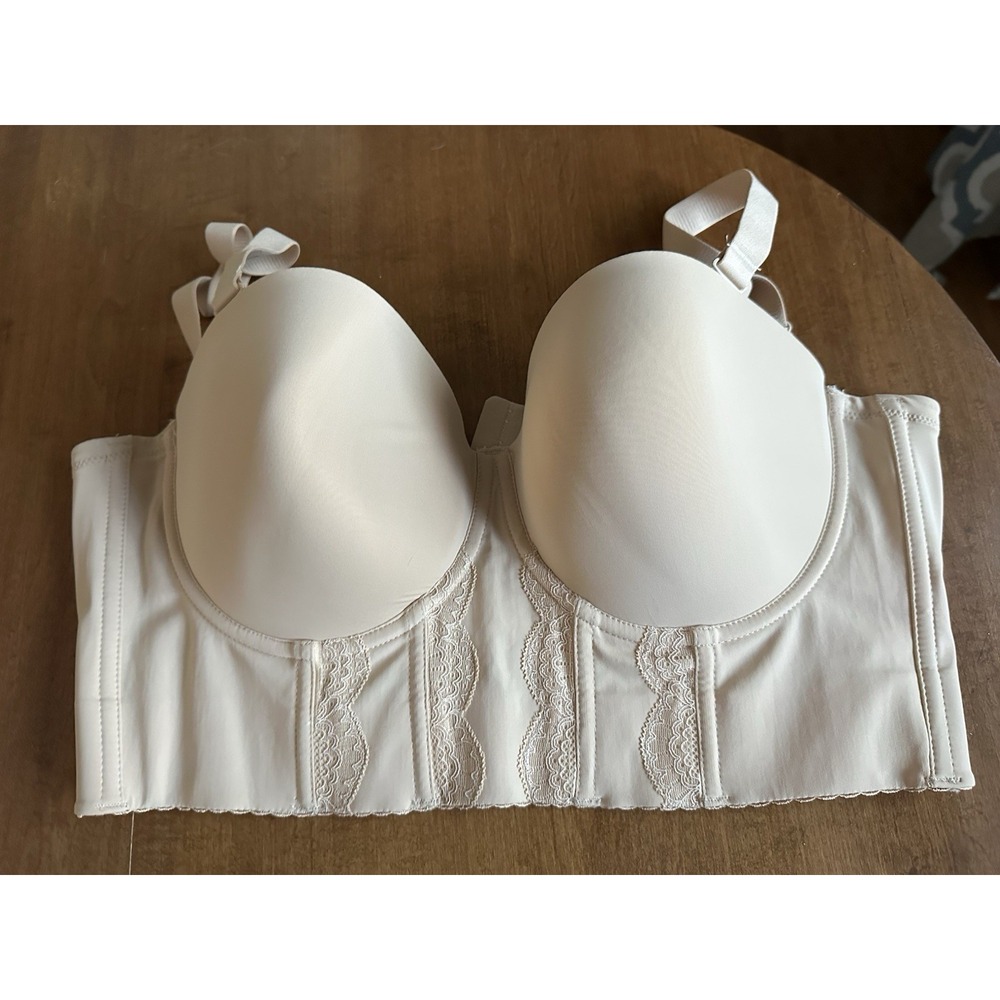 SheCurve Womens Bra Size 38E Tan Long Line Wired Adjustable